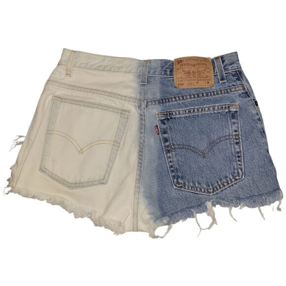 PETROS Vintage USA Levi's 501 Custom Redone Acid Dye Cutoff Denim Jean Shorts - Picture 5 of 5